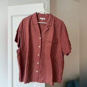 NWOT women’s Madewell linen-blend camp shirt, extra large XL
